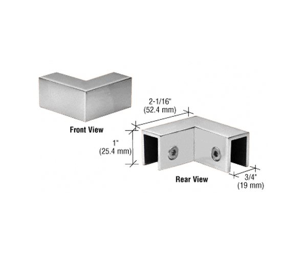 Non Drill Sleeve Over 90 Corner Glass Clamp 8 To 12mm Glass