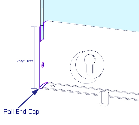 Dorma 76 5mm Rail End Cap Main The Wholesale Glass Company