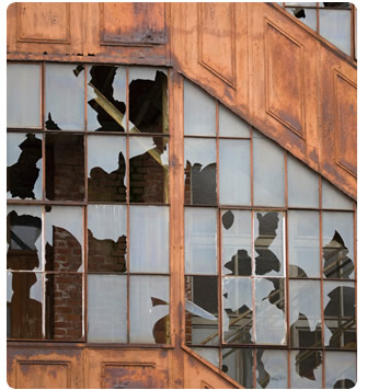 Float glass broken windows