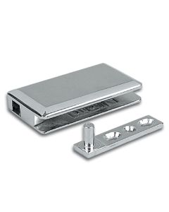1614 Inset Glass Door Corner Hinge with Mounting Plate