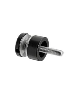Black Glass Adapter with Threaded Stud 30mm Ø - 15mm Mounting Distance