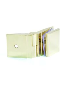 Colcom 442816  Polished Gold Adjustable Glass to Wall Clamp 0-180°