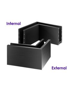 Q-railing Black Easy Glass Pro Top Mount 90° Connector Balustrade Base Channel