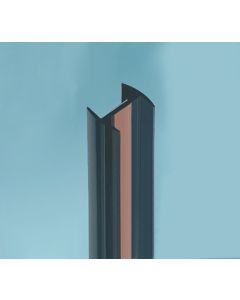 Glass to Glass Partition Joint Slimline H Section - Black