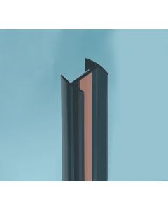 Glass to Glass Partition Joint Slimline H Section - Black
