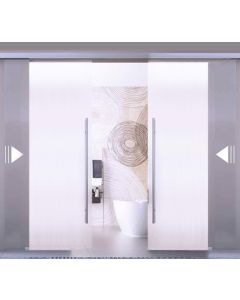 Colcom FLUIDO+ 70 Double Glass Sliding Door Kit - Wall/Ceiling Mounting