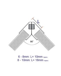 Magnetic Shower Seal 90° for Glass to Glass Applications