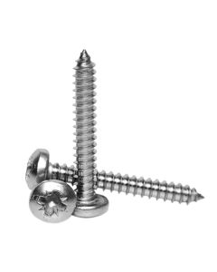 Pan Head Self Tapping Screws - Mild Steel Bright Zinc Plated Steel