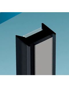 Glass to Glass Partition Joint Abutment - Black
