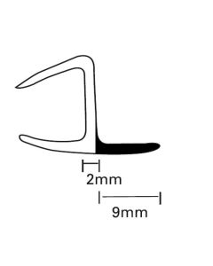 H Jamb with Soft Vinyl Tail for 180° Glass to Glass Shower Seal