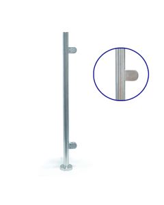 Pre-Drilled Round End Post Kit with Model 25 Clamps for Outdoor Use - 48.3mm Ø