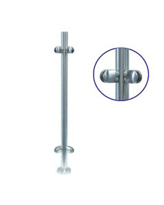 Pre-Drilled Round Corner Post Kit with Model 28 Clamps for Outdoor Use - 48.3mm Ø
