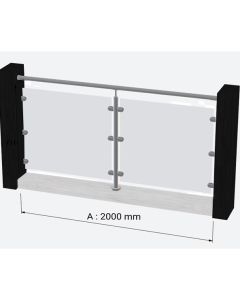 Wall to Wall Balustrade Glass Privacy Screens – Up to 1800mm x 2m