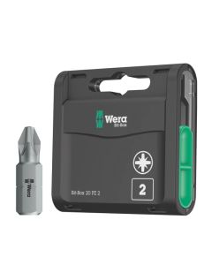 WERA Bit-Box Extra Hard Pozidriv Bits PZ2 x 25mm - Pack of 20