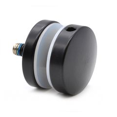 Black Glass Adapter with Threaded Stud 50mm Ø - 10mm Mounting Distance