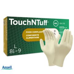 Ansell 69-318 TouchNTuff Natural Latex Disposable Gloves