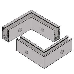 Q-railing Easy Glass Up - Fascia Mount 90° Connector Balustrade Base Channel