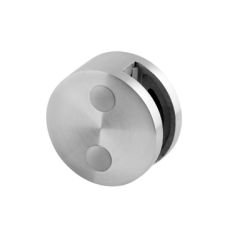 Model 44 Round Satin Stainless Steel Glass Clamp for Indoor Use
