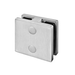 Model 52 Square Satin Stainless Steel Glass to Glass Clamp for Indoor Use