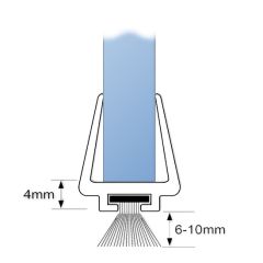 Glass Door Weatherseal for 10mm Glass