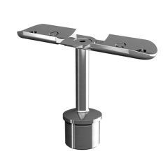 Balustrade Handrail Saddle with Adjustable In-Line Connection Pate for Baluster Posts