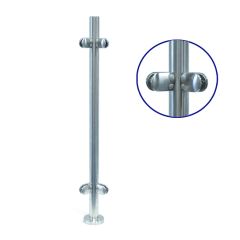 Pre-Drilled Round Corner Post Kit with Model 28 Clamps for Outdoor Use - 48.3mm Ø