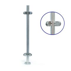Pre-Drilled Round Corner Post Kit with Model 25 Clamps for Outdoor Use - 42.4mm Ø