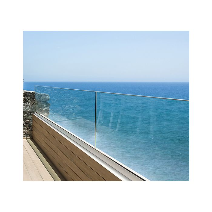 Glass Balustrade Channel for Parapet Wall (10-12mm Glass) Non-Structural 3 Metre