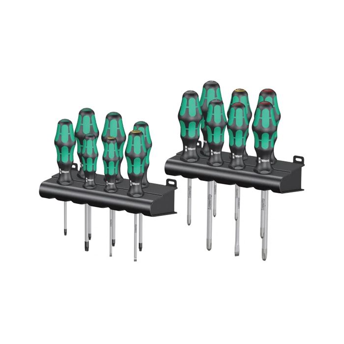 Wera Big Pack 300 14-Piece Kraftform Plus Screwdriver Set - Green