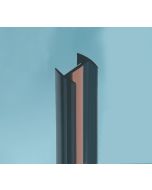 Glass to Glass Partition Joint Slimline H Section - Black