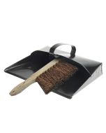 FAITHFULL Metal Dustpan & Stiff Bassine Hand Brush 280mm