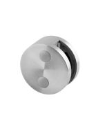 Model 44 Round Satin Stainless Steel Glass Clamp for Indoor Use
