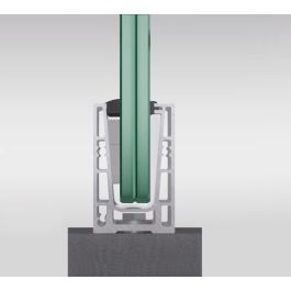 thumbnail image 2 of Kensington Glass Balustrade Channel For Parapet Wall – 3 Metre, 10-12mm Glass, Satin Anodised Aluminium 2 of 4